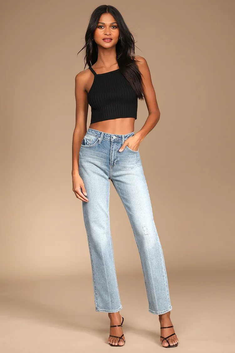 High waist straight leg jeans have become a timeless wardrobe staple, offering a versatile and flattering