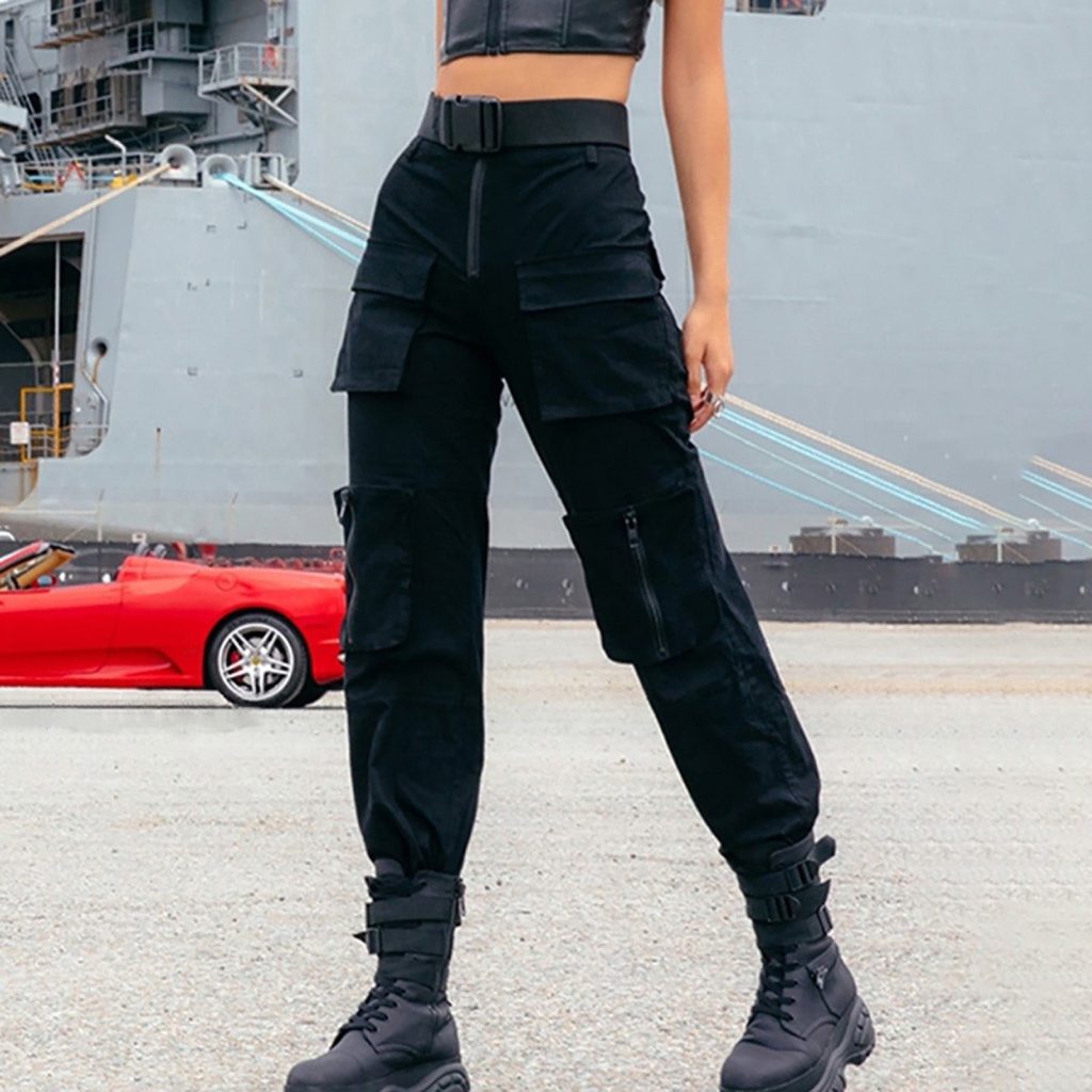 black cargo pants