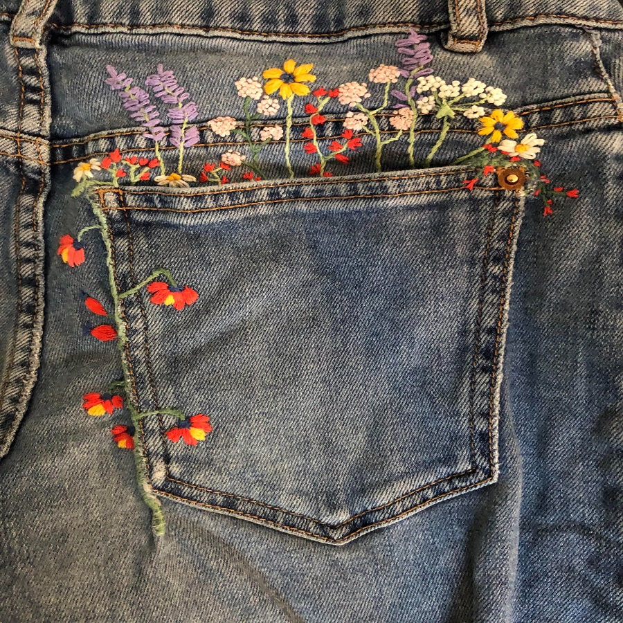 embroider jeans